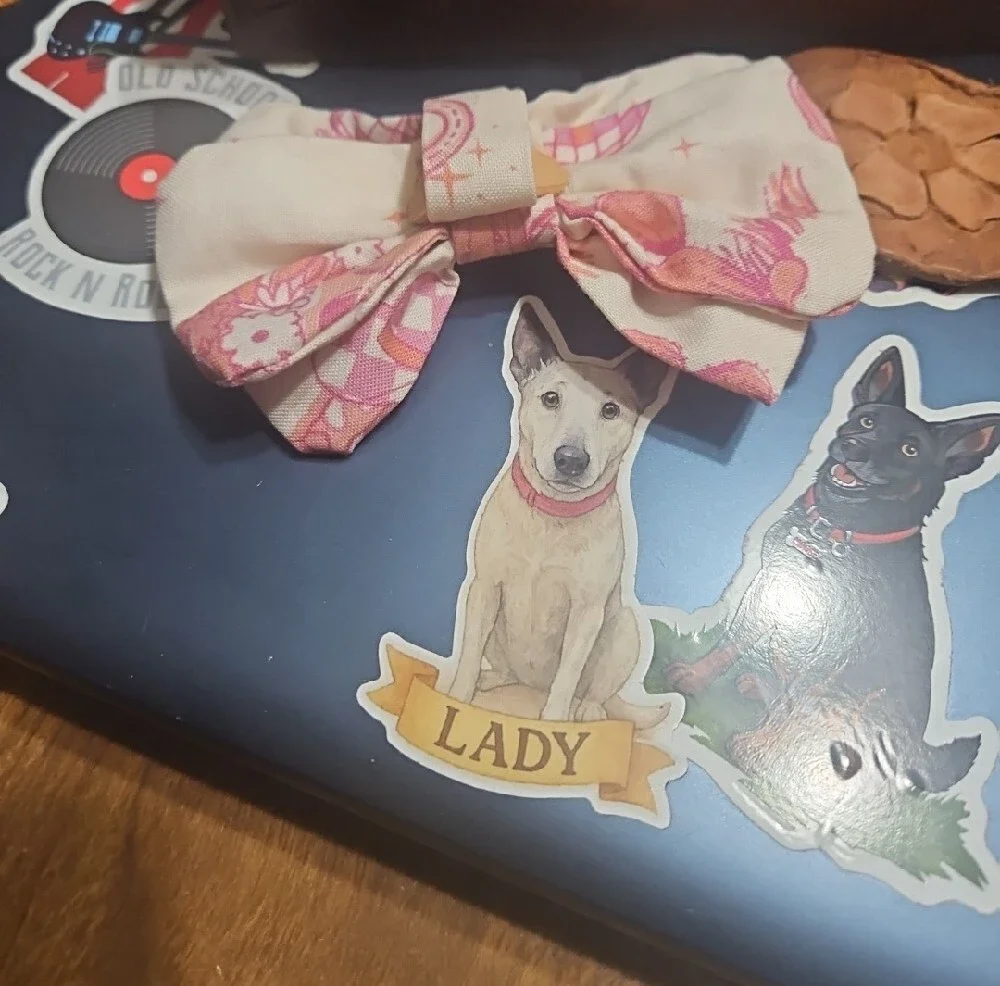 Hand Crafted Pet Collar Bow Tie Cowgirl Accent NEW